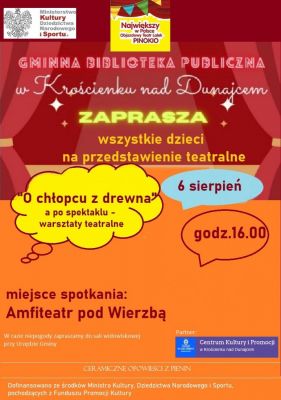 Ceramiczne opowieści z Pienin: zaproszenie na teatrzyk lalkowy ,,O chłopcu z drewna"